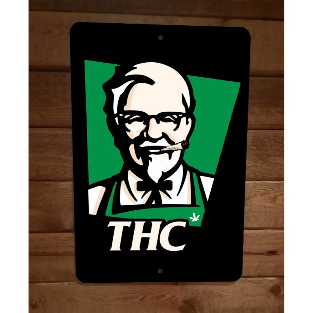 THC Colonel Sanders 8x12 Metal Wall Sign 420 Mary Jane